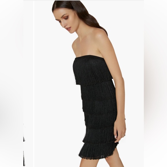 $495 FUCHSIA Milly Nuoir Metallic Fringe Dress - Picture 5 of 6